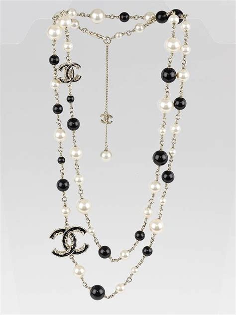 chanel black necklaces|chanel long necklace with logo.